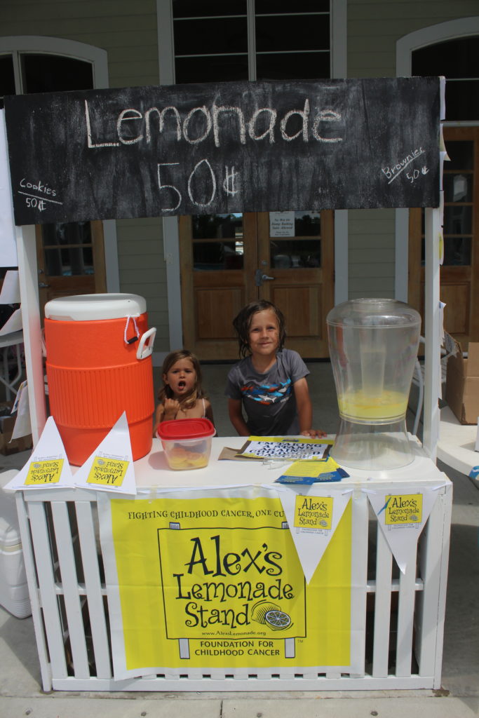 #1 and #2 with our lemonade stand in 2017