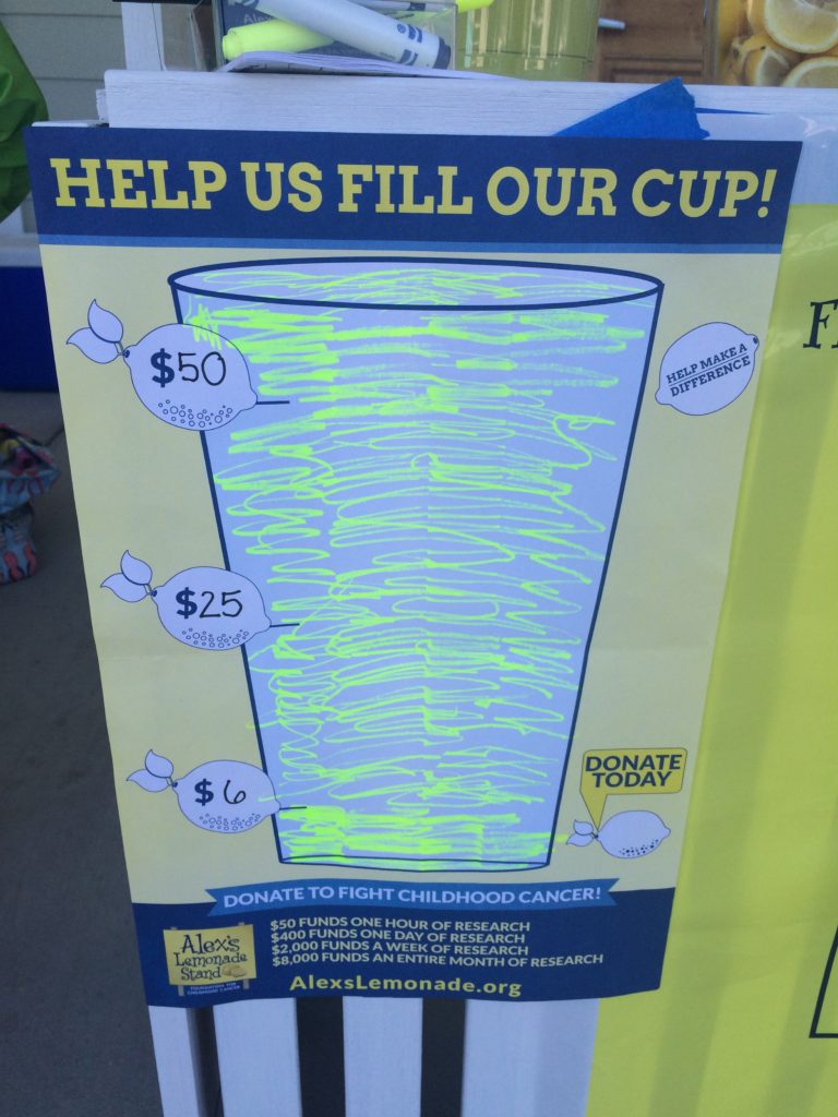 At our first lemonade stand to benefit ALSF, we blew our $50 goal out of the water!